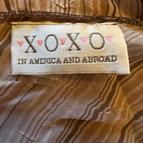 XOXO Sheer Striped Long Sleeve Blouse With Tie Cuffs - Picture 5 of 9